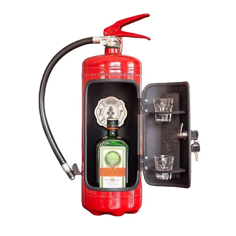 Flaschenhalter im Feuerlöscher-Design | Dekorativer Getränkehalter | Hidebar