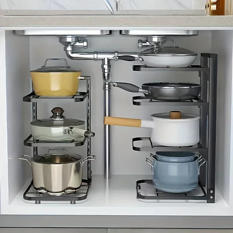 Topf- und Pfannenregal | Verstellbare Ebenen | Kompakter Schrank Organizer | PanVault