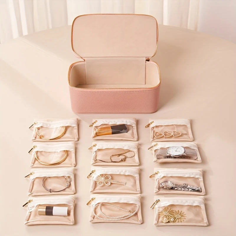 Schmuck-Reisebox | Abnehmbarer Samtbeutel | Sichtfenster | TravelGlam