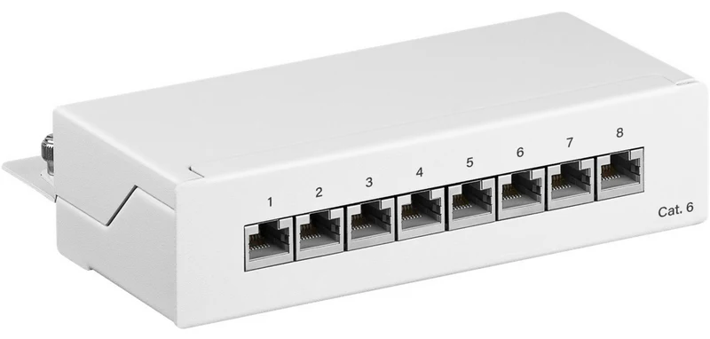 CAT 6 Mini/Desktop Patch Panel, 8 Port, (1 HE)