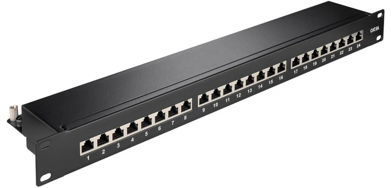 CAT 6a 19-Zoll (48,3 cm) Patch Panel, 24 Port, (1 HE)