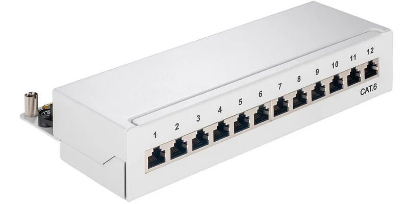 CAT 6 Mini/Desktop Patch Panel, 12 Port, (1 HE)
