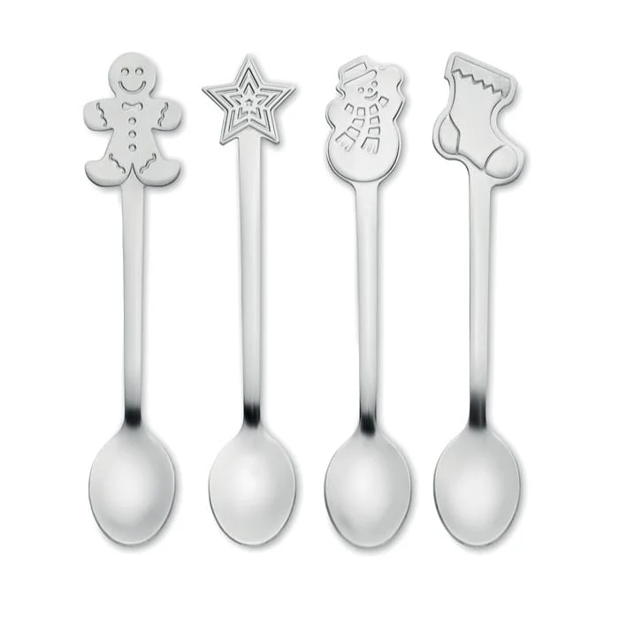 Set: 4 cucchiai da tè natalizi