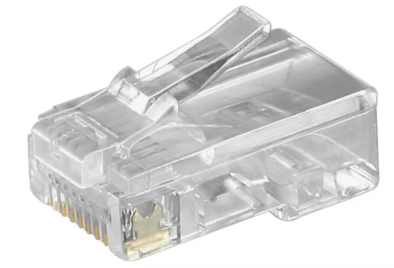 RJ45-Westernstecker für Flachkabel, 8 polig, (10 Stück)