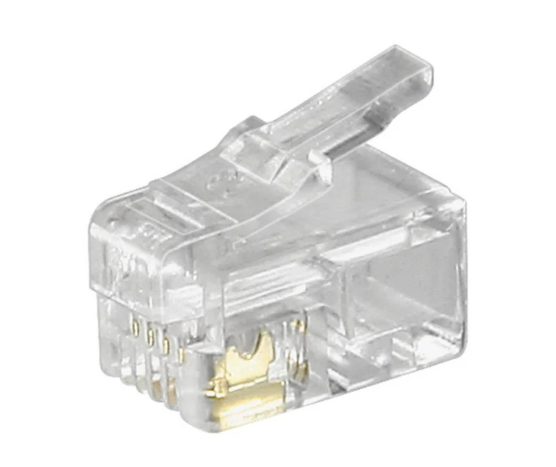 RJ10-Westernstecker für Flachkabel, 4 polig, (10 Stück)