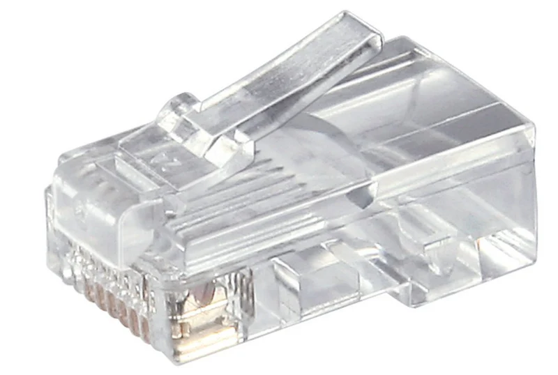 RJ45-Westernstecker für Rundkabel, 8 polig, (10 Stück)