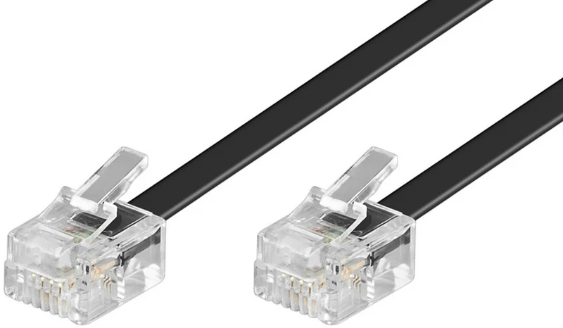 Telefonkabel (Modularkabel), schwarz / weiss