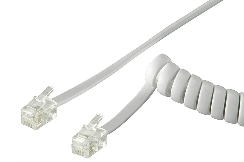 Telefonhörer-Spiralkabel, weiss