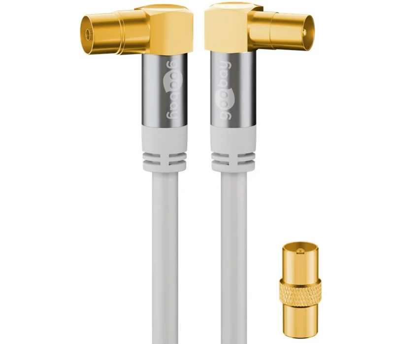 TV Antennenkabel (135 dB), 4x geschirmt, 90° gewinkelt