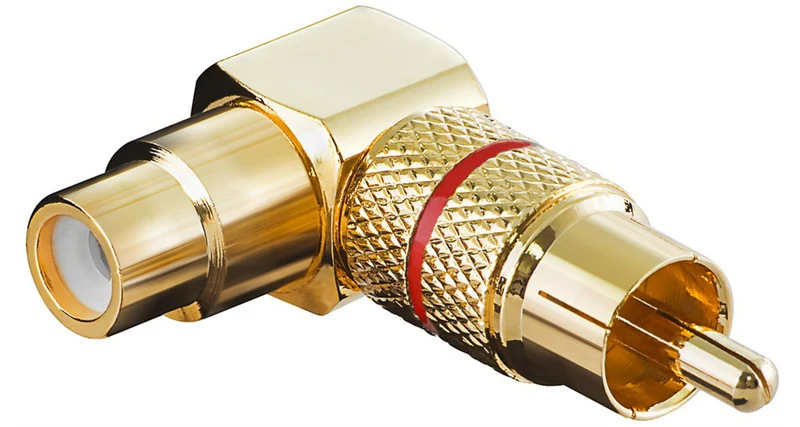 Cinch-Adapter 90°, Goldausführung (10 Stück)