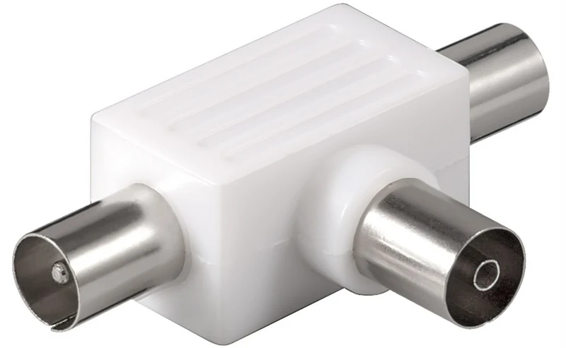 Koax-T-Adapter: doppelt Koax-Stecker > Koax-Buchse