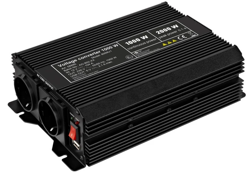Kfz-Spannungswandler DC/AC (12V-230V / 1000W)