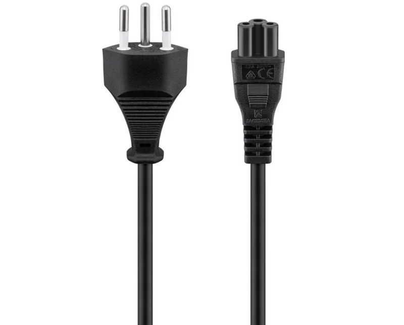 Netzanschlusskabel Schweiz, 1,8 m, Schwarz (3*0,75 mm²)