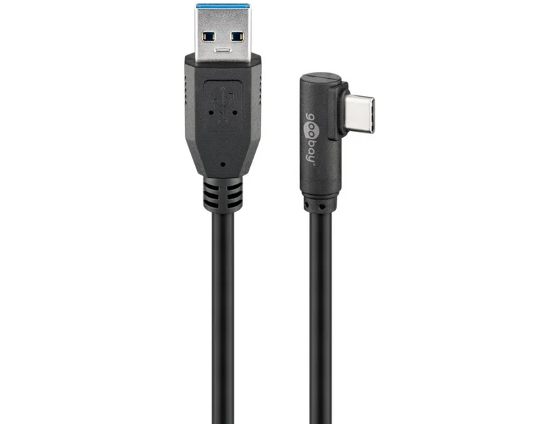 USB-C™ auf USB A 3.0 Kabel 90°, schwarz
