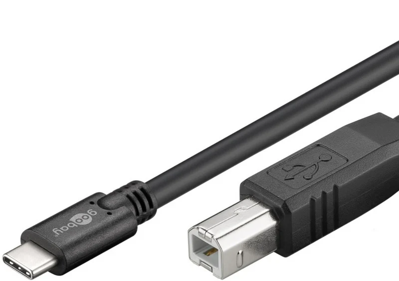 USB-C™ auf B Kabel, schwarz