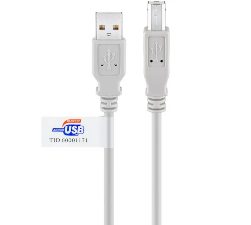 USB 2.0 Hi-Speed-Kabel mit USB-Zertifikat, Grau