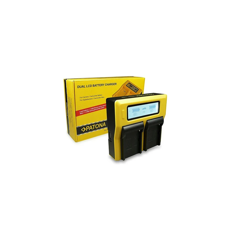 Patona caricabatterie doppio Dual LCD (per NP-F)