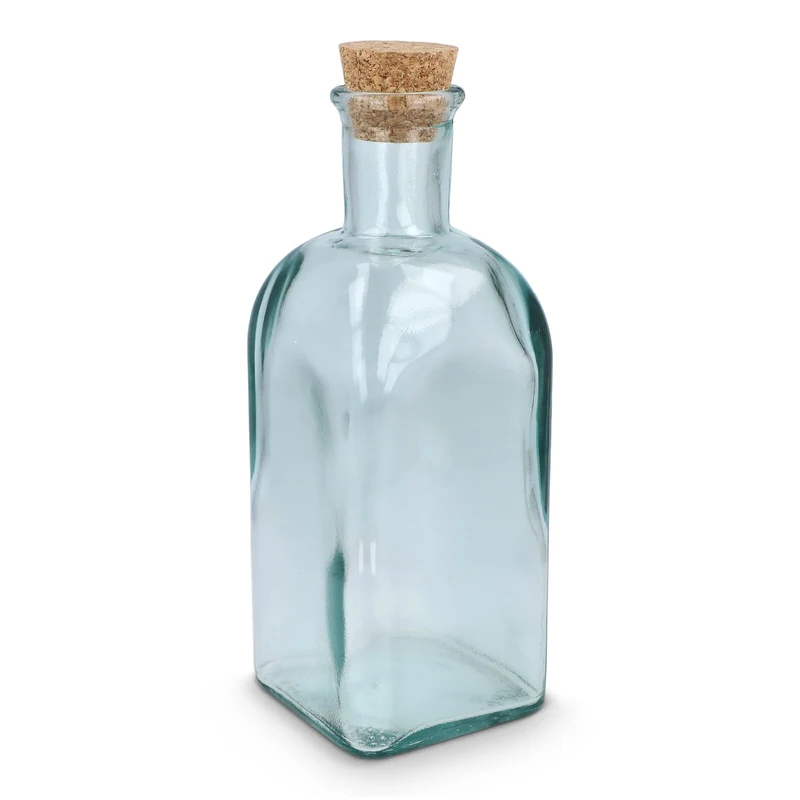 Bottiglia in vetro riciclato InSideOut Square ReuuZ con tappo in sughero 500ml