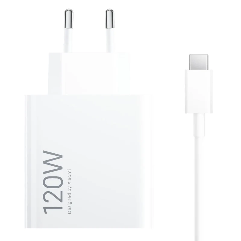 Xiaomi Caricabatterie Hyper Charging Combo 120W Originale (Spina Type-A + Cavo Type-C) Caricatore Alimentatore da Muro Turbo Charge con Porta USB-A USB-C, Ricarica Rapida per Xiaomi 13/12/11, Redmi Note 11/12 Pro, POCO F5/X5, Bianco
