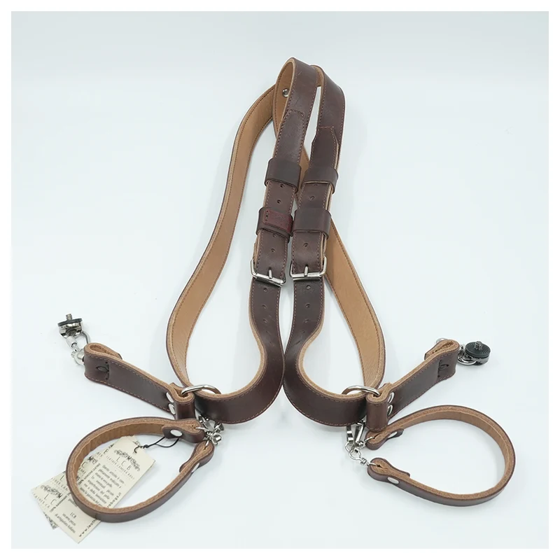 Leather Camera Bag tracolla Pistolero Deluxe - (Testa di moro)