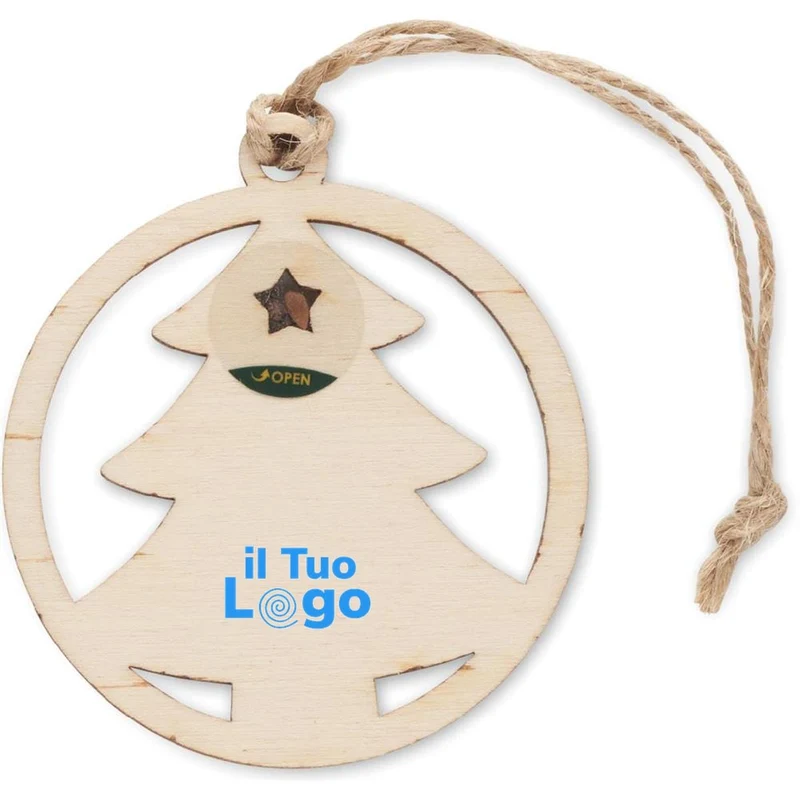 Decorazione a forma di albero con semi di abete