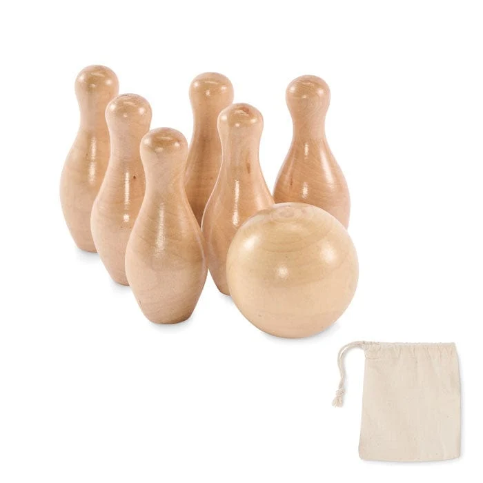 Mini bowling in legno di pino