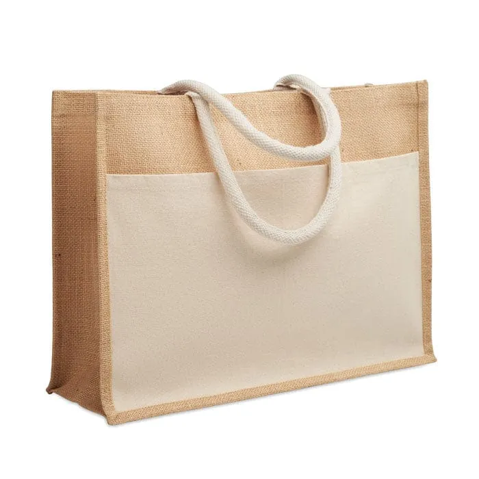 Shopper in iuta e cotone grande