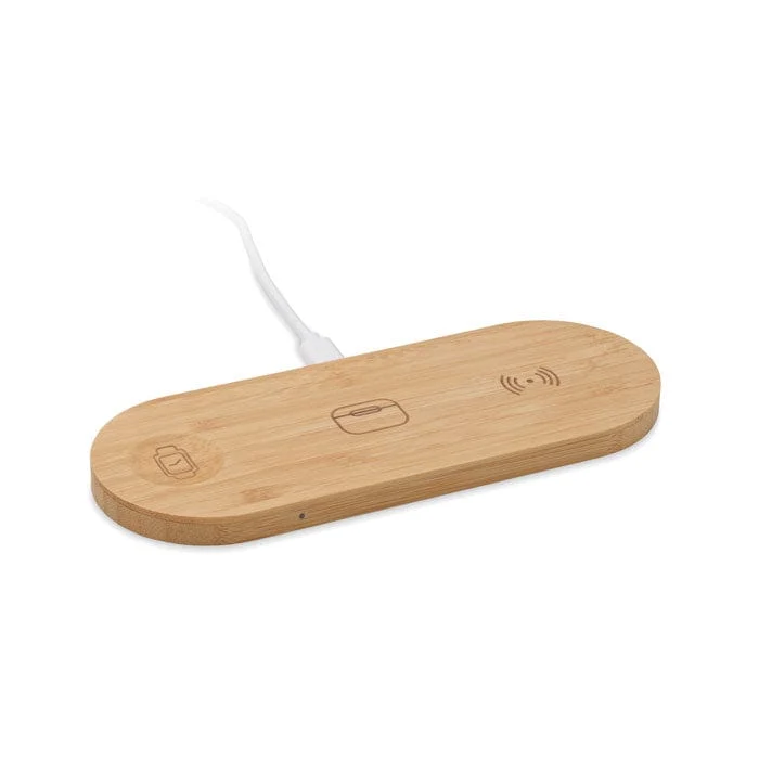 Caricatore wireless 3in1 wood 15 W