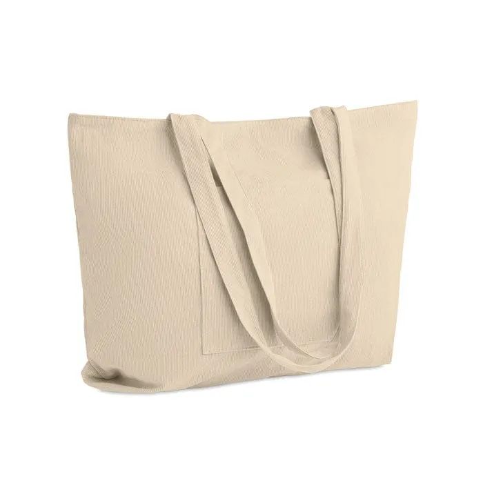 Shopper grande in velluto a coste