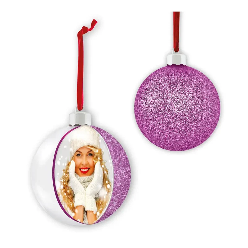 Palla di natale Photo Snow "Flake Violet" (7,5x7,5) - Art. SF105L1