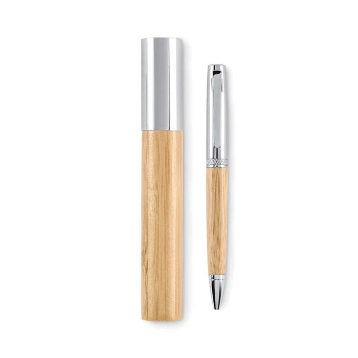 Penna a sfera twis metallo e legno
