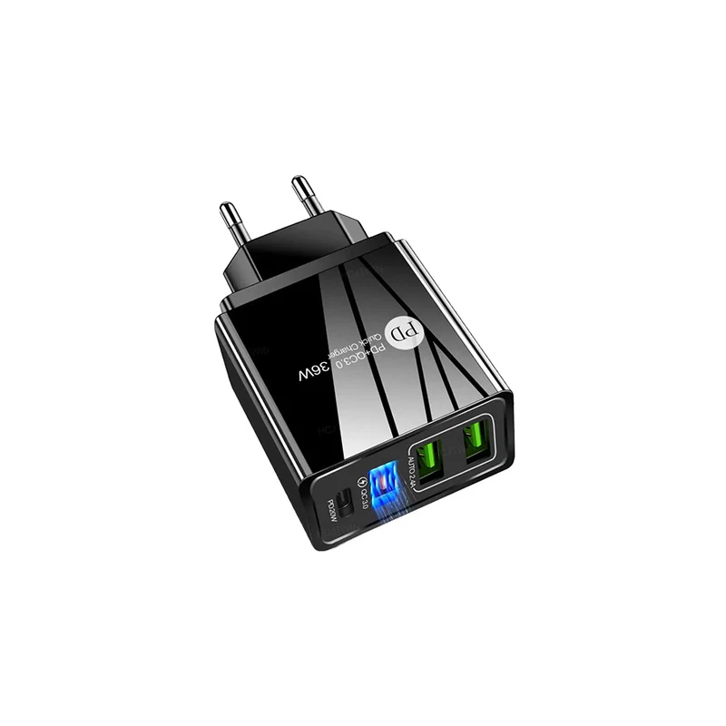 Onegear action charger 3 porte USB 3 + PD QC3.0 36W - (Nero)
