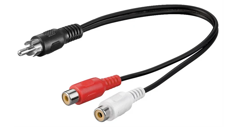 Audio Y-Kabeladapter, Cinch-Stecker zu Stereo-Cinch-Buchse