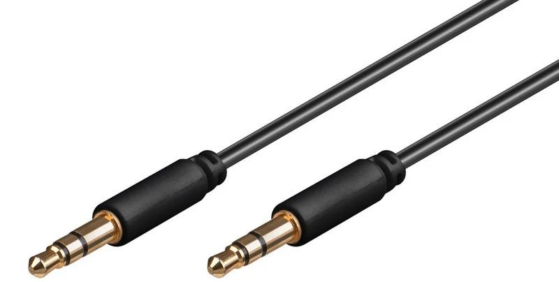 Audio Verbindungskabel AUX, 3,5 mm stereo 3-pol., slim, CU