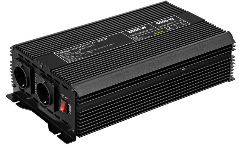 Spannungswandler DC/AC (24V-230V / 2000W) USB