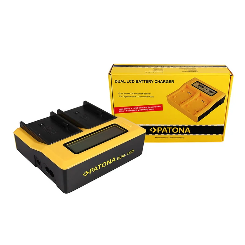 Patona Caricabatterie Dual LCD (Per Sony BP-U30 e BP-U60)