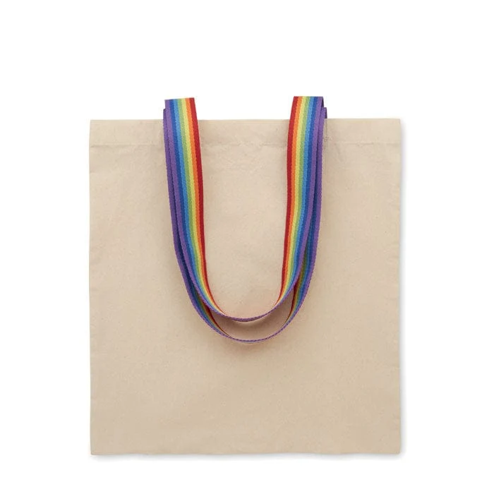 Shopper in cotone 180gsm manici arcobaleno