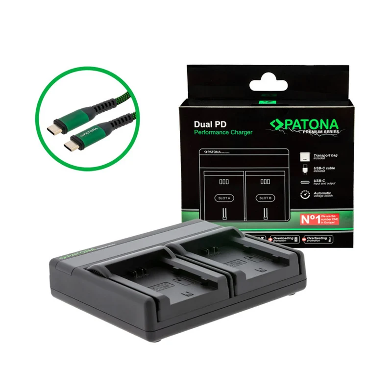 Patona Premium DUAL PD Caricabatterie (Per Fujifilm NP-W235)