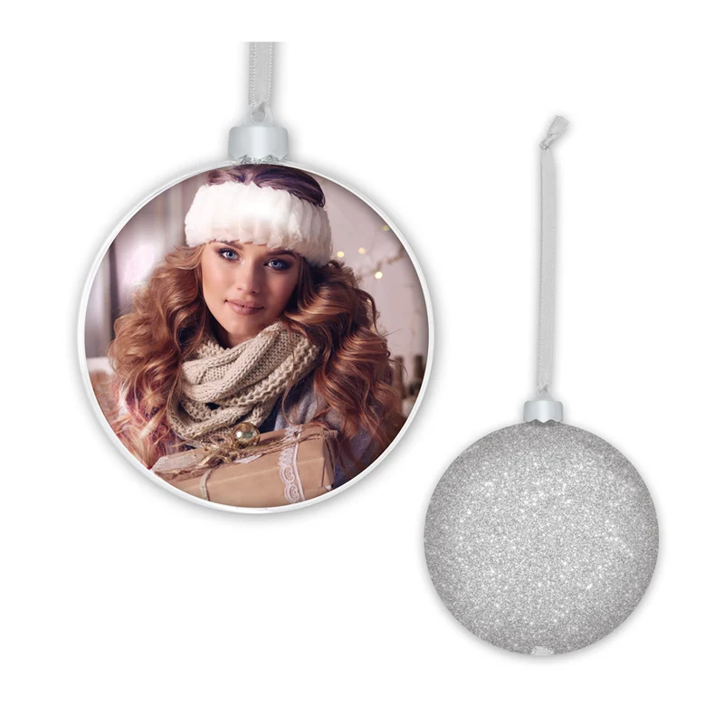Palla di Natale "Photo Christmas Silver" (8,5x8,5) - Art. SF104S1