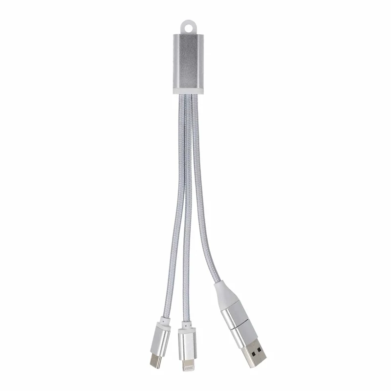 Cavo di ricarica 2 in 1 da USB-A/C a USB-C e Lightning in alluminio