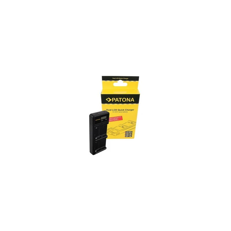 Patona caricabatterie Smart Dual LCD (per batterie NP-F)