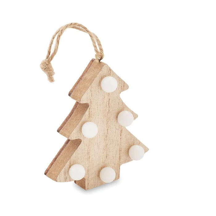 Albero di Natale in legno con luci