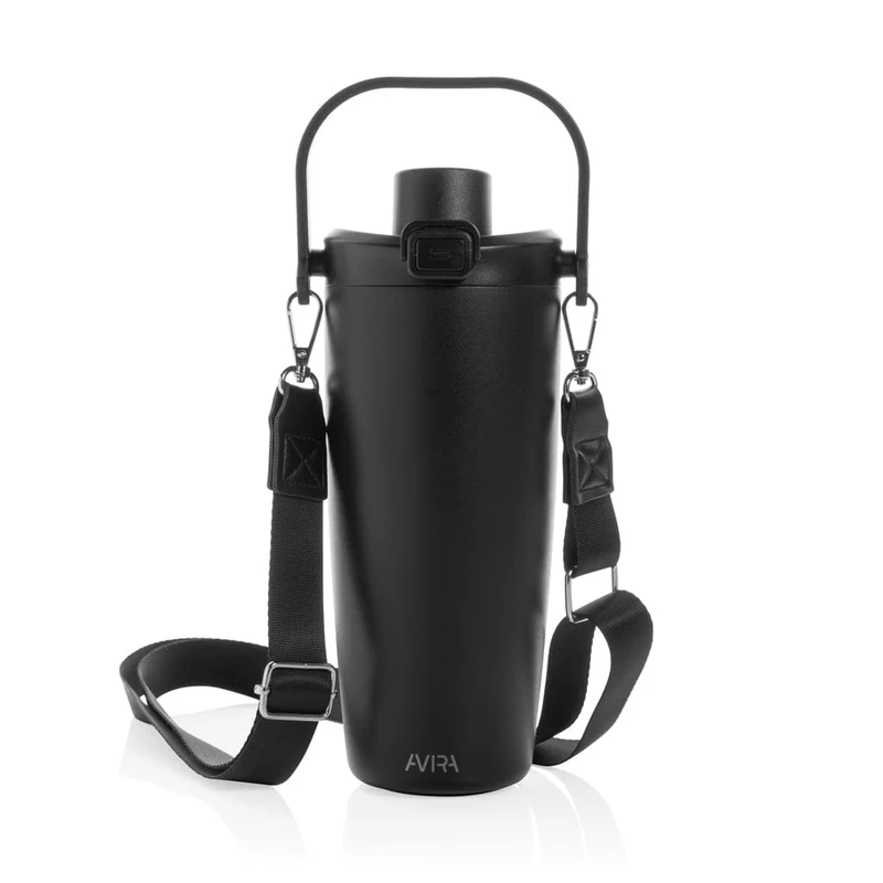 Tazza con tracolla Avira Ayala in acciaio riciclato RCS 600 ml