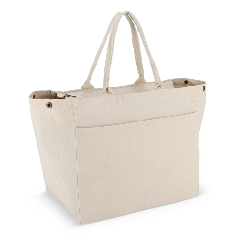 Borsa in cotone con cerniera OEKO-TEX® 39 x 24 x 34 cm 320g/m²