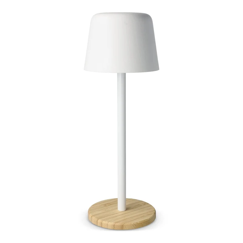 Lampada da tavolo Solis dimmerabile con base in bambù