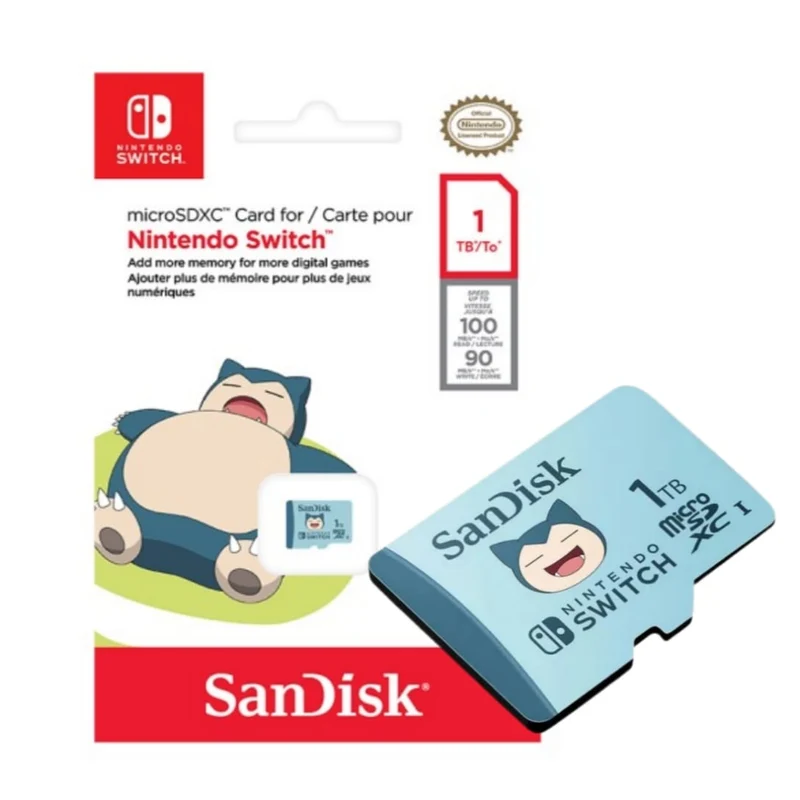 Nintendo Switch Sandisk Microsdxc 1Tb Memoria Micro Sd Scheda Pokemon Snorlax