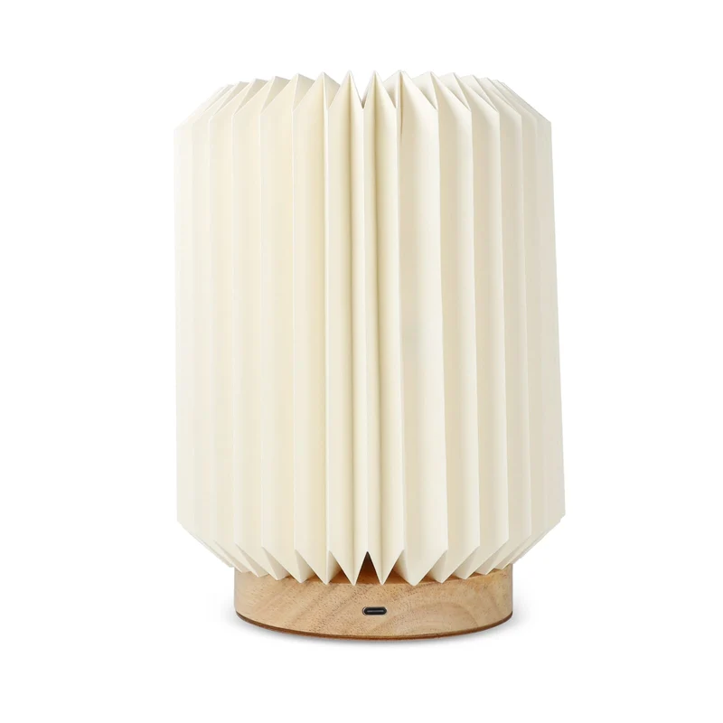 Lampada LED di carta Coollux Aurora con base legno
