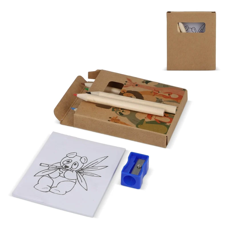 Set di 8 pezzi da colorare in scatola kraft