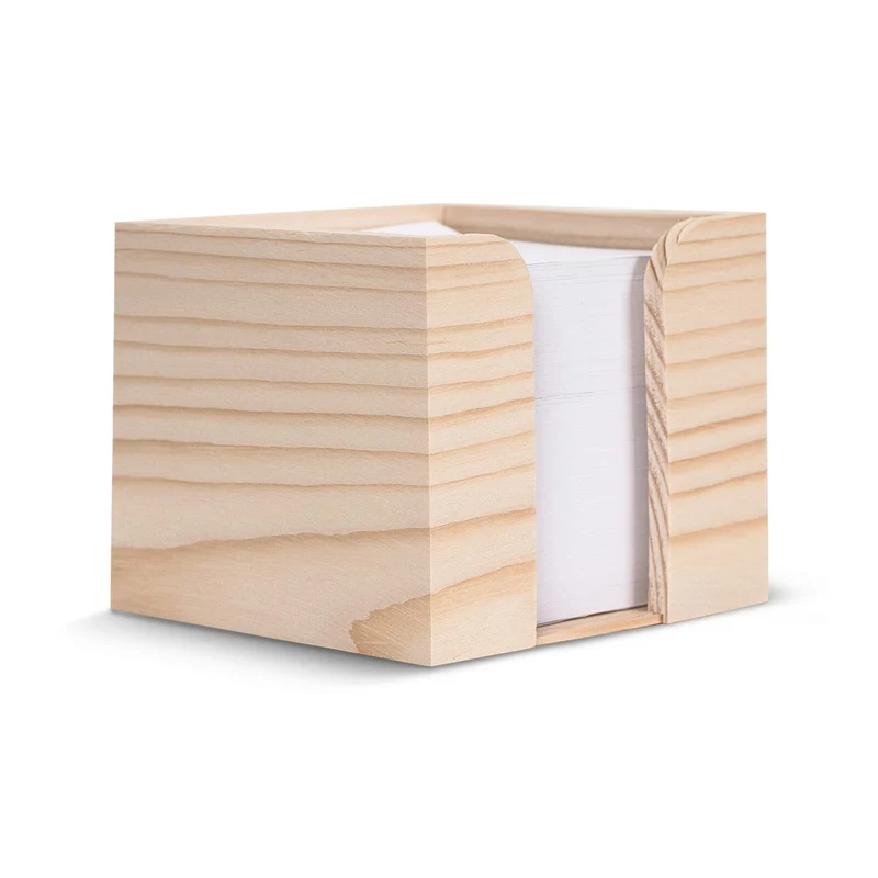 Blocchetto memo 10x10x8.5cm FSC in cubo di legno