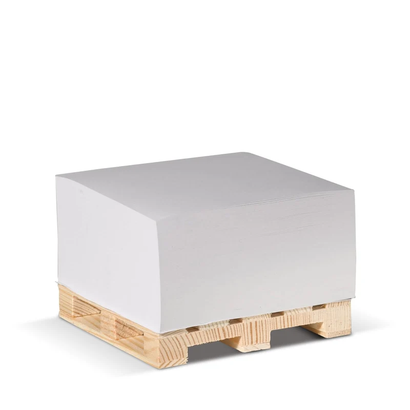 Blocchetto memo cubico 10x10x5cm FSC su pallet di legno